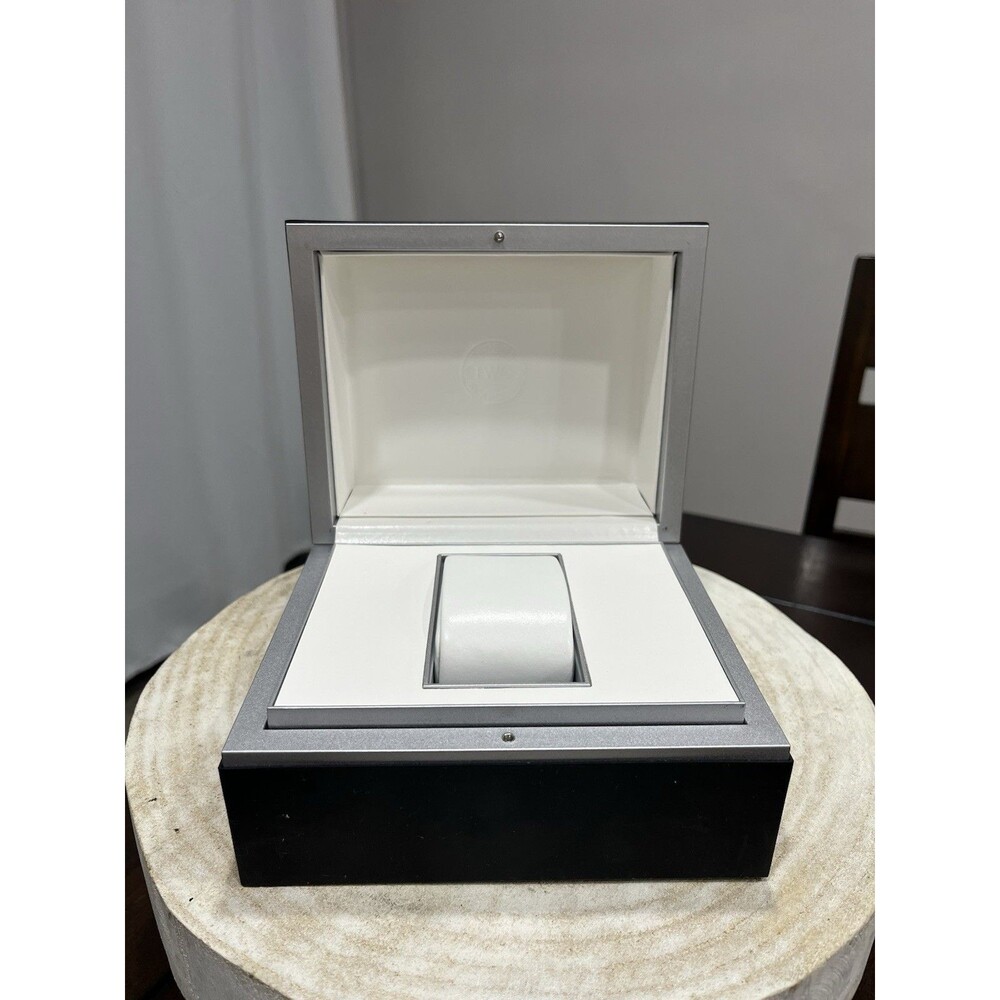 Official IWC Schaffhausen Watch Box Black Silver Trim Cushion OEM Read Info